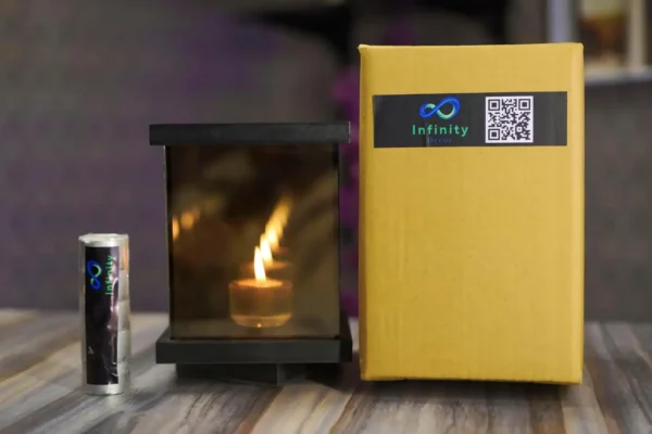 Infinity Candle Box دوران اتوماتيك-(25×15 سم) ديكور منزلي أنيق ورومانسي
