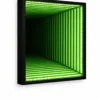 تابلوه Infinity LED RGB Wall Art بإضاءة ليد RGB متعددة الألوان مع ريموت كنترول، يتميز بتأثير المرايا اللامتناهي، إطار MDF أسود مطفي وزجاج فاميه مقسّى، مناسب للديكور المودرن وغرف الجيمينج.