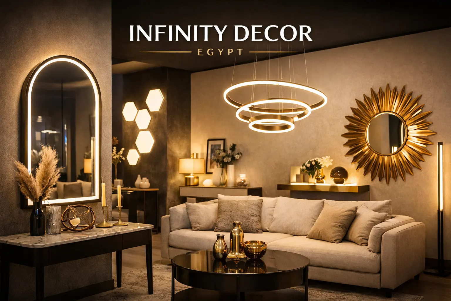 منتجات Infinity Decor Egypt – ديكور حائط ومرايا بإضاءة LED داخل مصر