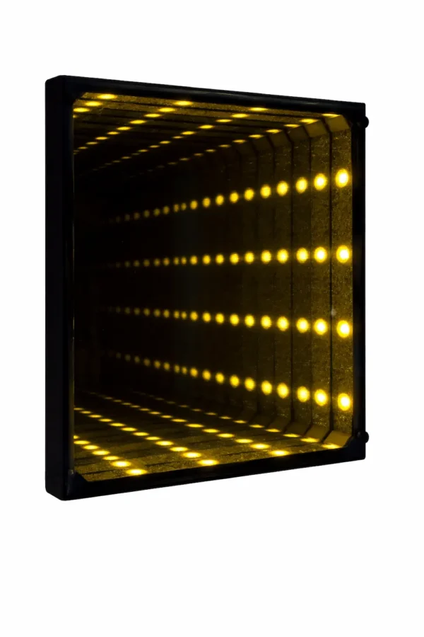 لوحة حائط Infinity LED كريستال أصفر ديكور مودرن بتأثير مرآة لا نهائي 50×60 سم